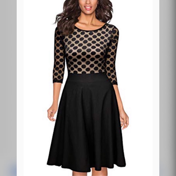 Miusol Dresses & Skirts - Miusol Black Polka Dot 50’s Style Swing Dress New